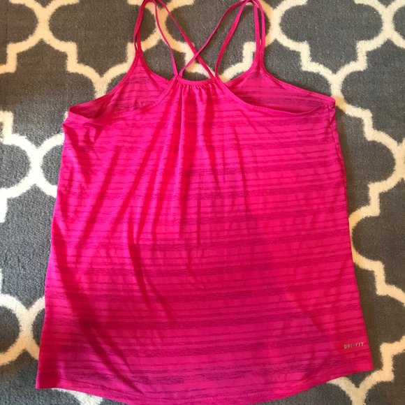 Nike Workout Tank Pink with Criss-Cross Sz S - Picture 4 of 6